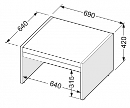 Stojalo za sušilni / pralni stroj z izvlečno polico
