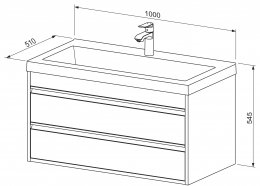 Vanity unit CONNECT 100 with basin
