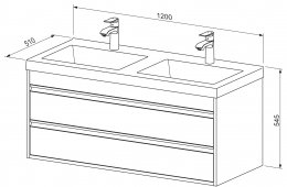 Vanity unit CONNECT 120 with double basin
