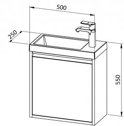 Vanity unit CONNECT 50 with basin

