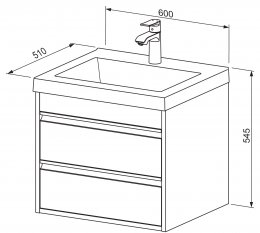 Vanity unit CONNECT 60 with basin
